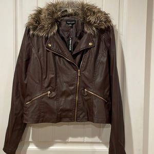 New Look dark brown Moto jacket. New. XL